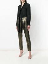 Thumbnail for your product : Moschino Pre Owned Tapered Cropped Metallic Trousers