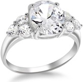 Thumbnail for your product : The Love Silver Collection Sterling Silver Cubic Zirconia Oval Ring with Set Shoulders