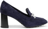 Thumbnail for your product : Tod's Embellished Suede Pumps - Navy