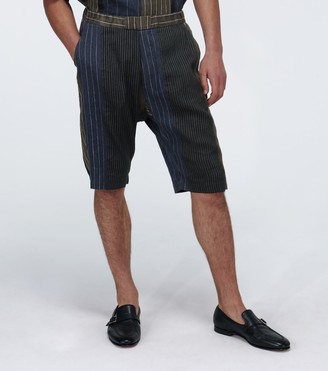 Barena Linen and cotton-blend shorts