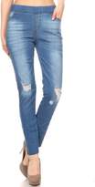 Thumbnail for your product : Jvini Women's Stretch Pull-On Skinny Ripped Distressed Denim Jeggings Navy 55