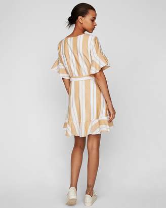 Express Striped Wrap Front Dress