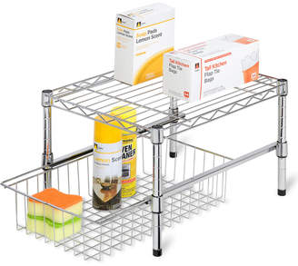 Honey-Can-Do Adjustable Shelf With Basket Cabinet Organizer