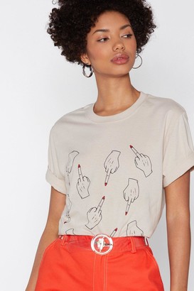 BEIGE Nasty GalNasty Gal Womens Up Yours Graphic Tee S, BEIGE Nasty GalNasty Gal Womens Up Yours Graphic Tee S,