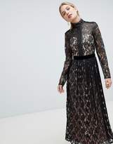 Thumbnail for your product : Little Mistress Foiled Lace Dress