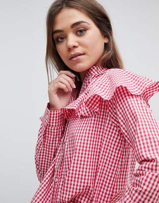 After Market Gingham Ruffle Top