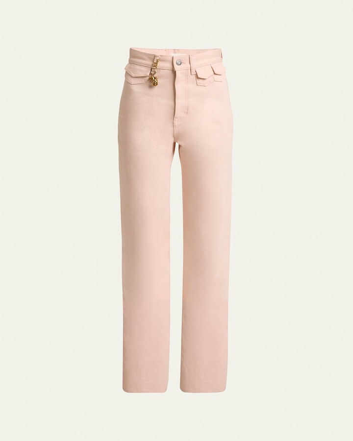Chloé High Rise Flared Jeans, Pink