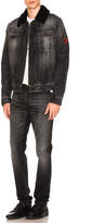 Thumbnail for your product : Saint Laurent Shearling Trim Denim Jacket