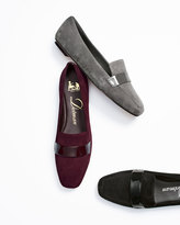 Thumbnail for your product : Delman Fab Patent-Strap Suede Loafer, Smoke