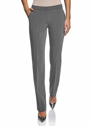 oodji Collection Womens Slim-Fit Pleated Trousers 