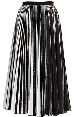 Proenza Schouler Metallic Plisse Pleated Midi Skirt