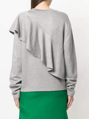 Diane von Furstenberg asymmetric ruffle trim sweatshirt