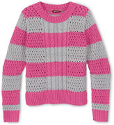 Thumbnail for your product : Arizona Mixed-Stitch Striped Sweater - Girls 6-16 and Plus