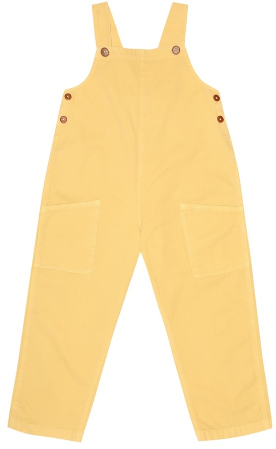 yellow denim overalls