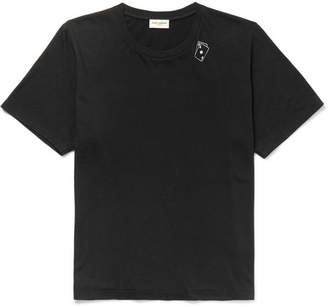 Saint Laurent Printed Cotton-Jersey T-Shirt - Men - Black