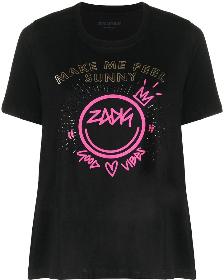 Zadig & Voltaire logo slogan print T-shirt - ShopStyle