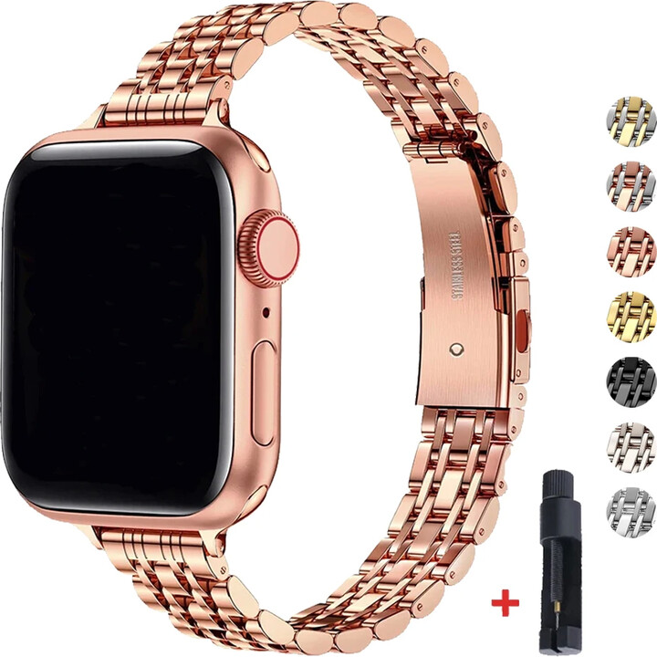 OAKCHARM Metal Stainless Steel Strap for Apple Watch Band 41 42mm 46mm Bracelet for IWatch Ultra 2 Series 10 9 8 7 6 5 4 3 for Women 38mm