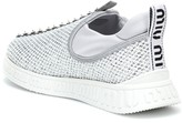 Thumbnail for your product : Miu Miu Crystal-embellished slip-on sneakers