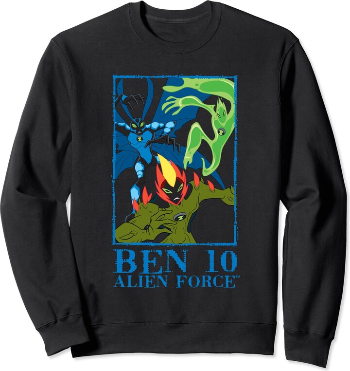 Ben 10 Alien Force Big Chill Swampfire & Goop Epic Poster Sweatshirt