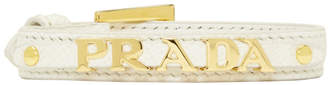 Prada White Saffiano Bracelet