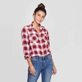 Thumbnail for your product : Universal Thread Women's Plaid Long Sleeve Cotton Flannel Shirt - Universal ThreadTM Burgundy