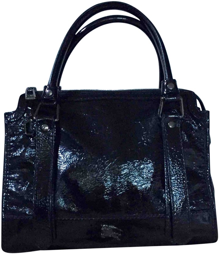 burberry black patent leather handbag