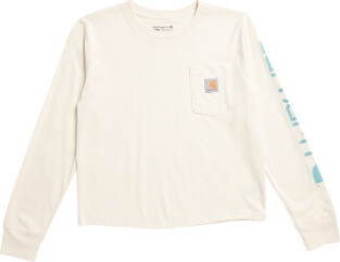 TJMAXX Girls Long Sleeve Core Logo T-Shirt, Cotton