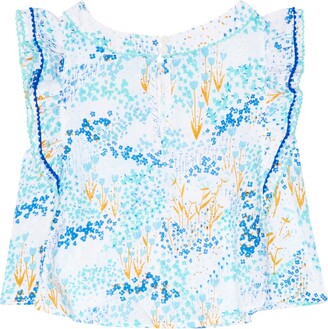 Poupette St Barth Kids Adeh ruffled floral top
