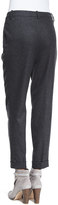 Thumbnail for your product : Loro Piana Jari Speckled Flannel Cuffed Pants, Dark Gray Melange