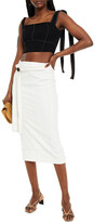 Thumbnail for your product : Rachel Gilbert Frankie cropped tie-detailed crepe top