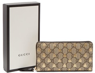 Gucci GG Supreme Logo And Bee Wallet - Beige Multi