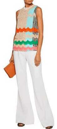 Missoni Frayed Crochet-Trimmed Stretch Wool-Blend Top