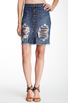 Thumbnail for your product : Sneak Peek Denim Destroyed Buttoned Denim Skirt