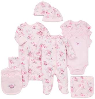 Little Me Baby Girls Newborn-9 Scroll Rose 3-Pack Bodysuit