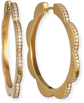 Cadar 18k Yellow Gold Large Diamond Triplet Hoop Earrings