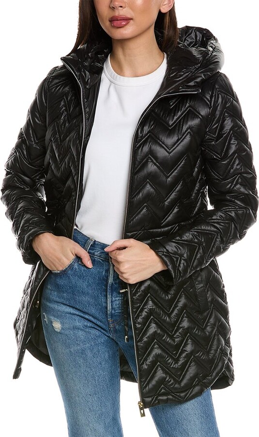 Via Spiga Chevron Quilted Coat