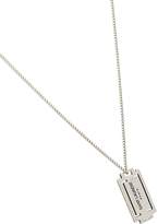 Thumbnail for your product : Saint Laurent metallic silver razor blade pendant necklace