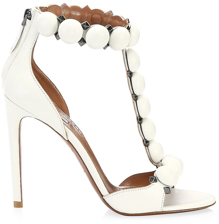 Alaia Bombe T-Strap Leather Sandals - ShopStyle