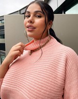 Thumbnail for your product : Threadbare Curve Threadbare Plus Veronica high neck jumper in pink