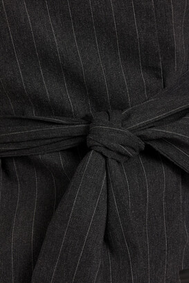 16Arlington Double-breasted pinstriped woven blazer