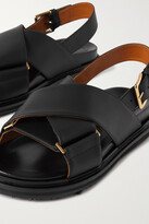 Thumbnail for your product : Marni Fussbett Leather Slingback Sandals - Black