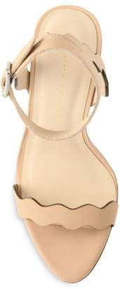 Loeffler Randall Piper Scallop Leather Wedge Sandals