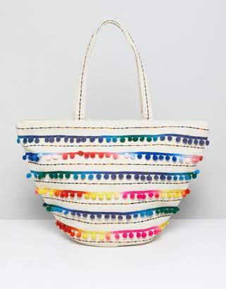 America & Beyond Tie Dye Embroidered Beach Bag