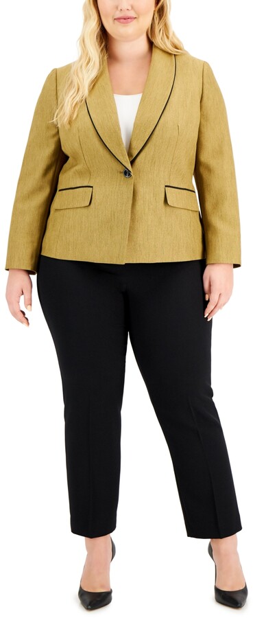 yellow plus size pant suits