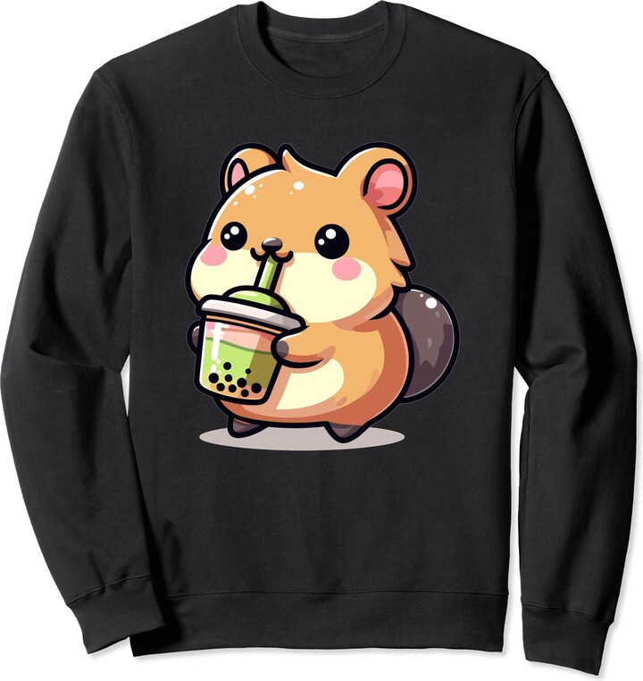 Cute Kawaii Animals Drinking Boba Tea Co. Cute Japanese Kawaii Chibi