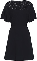 Thumbnail for your product : Valentino Corded Lace-paneled Ponte Mini Dress