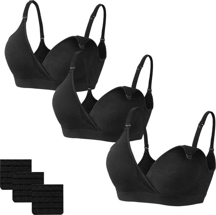 Vinfact Nursing Bra 3 Pack Seamless V Neck Maternity Bra Women