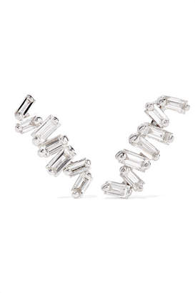 Suzanne Kalan 18-karat White Gold Diamond Earrings - one size