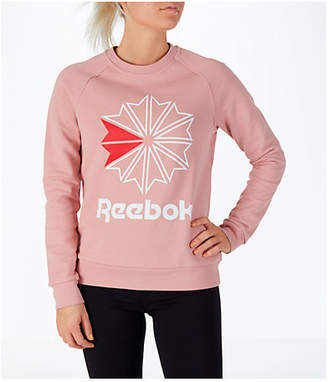 Reebok Women's Classics Starburst Crew Sweatshirt, Pink