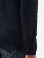 Thumbnail for your product : Ralph Lauren Purple Label Barron Suede Overshirt - Navy